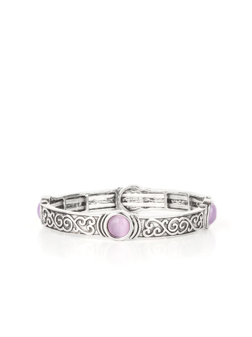 paparazzi Silver-Tone Bracelet with Lavender Cabochons